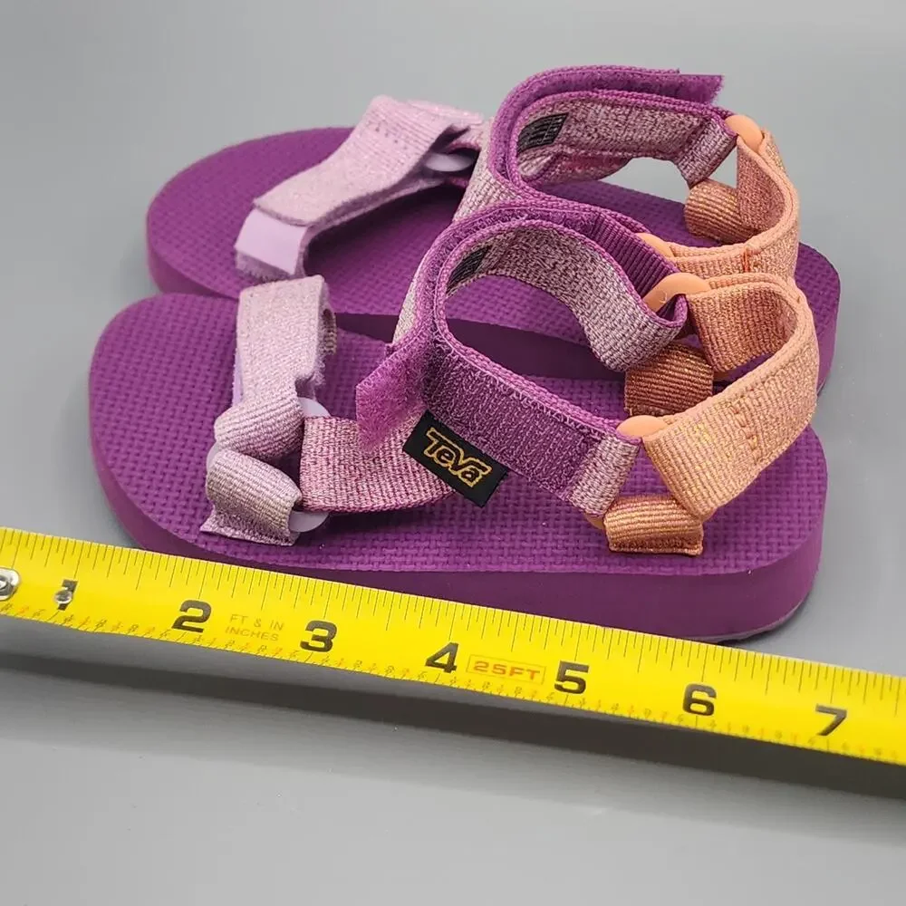 Teva Kids Original Universal Metallic Sandals Pink Purple 1131611C Size 9 US